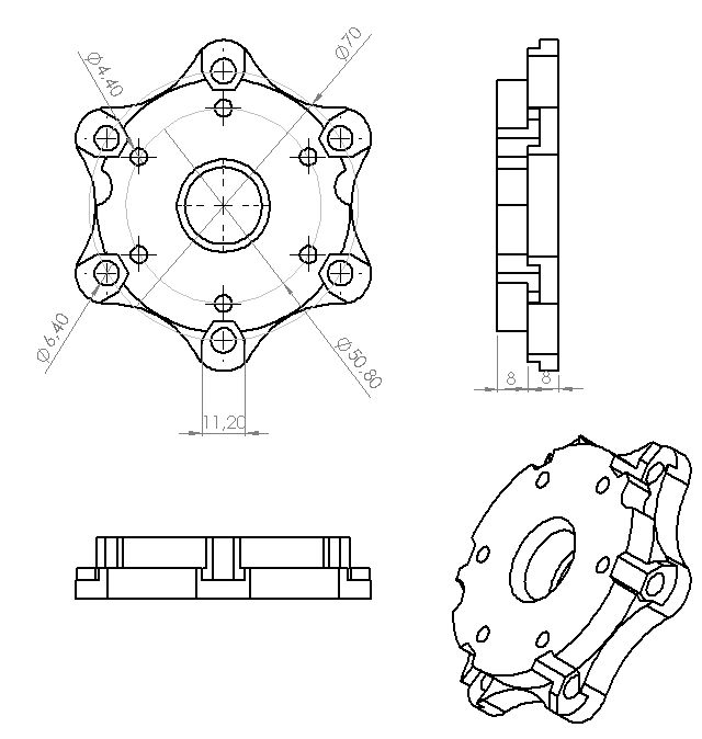 OSW Hub Adapter for Steering Wheels by 3DRap (50.8 to 70mm) | 3DRap