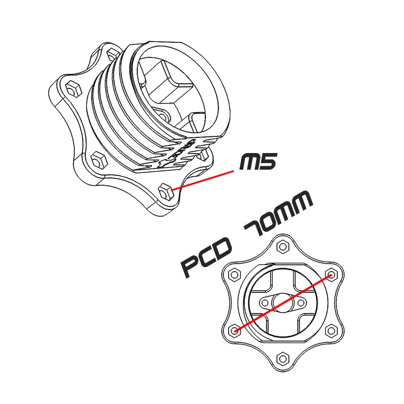 wheels for fanatec quick release adapter 70mm Adapter and â€“ 74mm PCD QR / Mozzo 3DRap / /  Hub